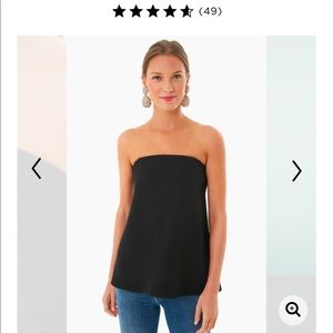 Tuckernuck Strapless Black Crepe Marin Top